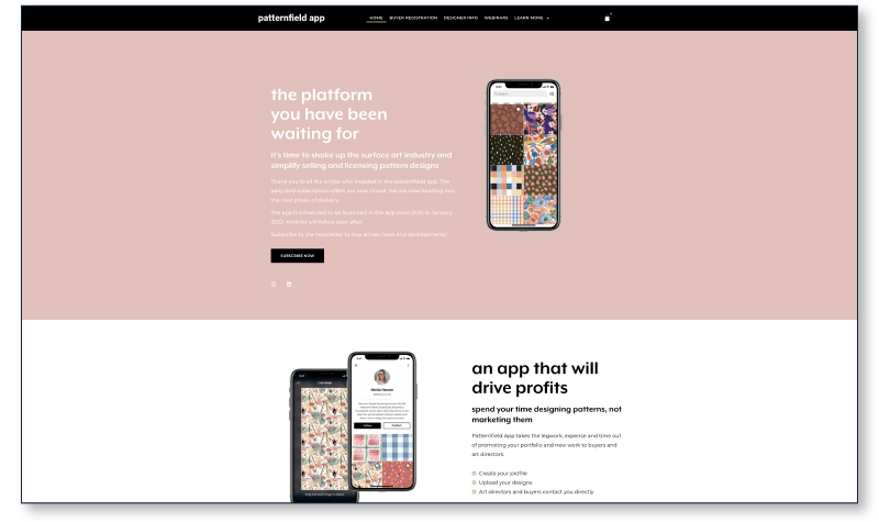 Woven Monkey website's Home page.