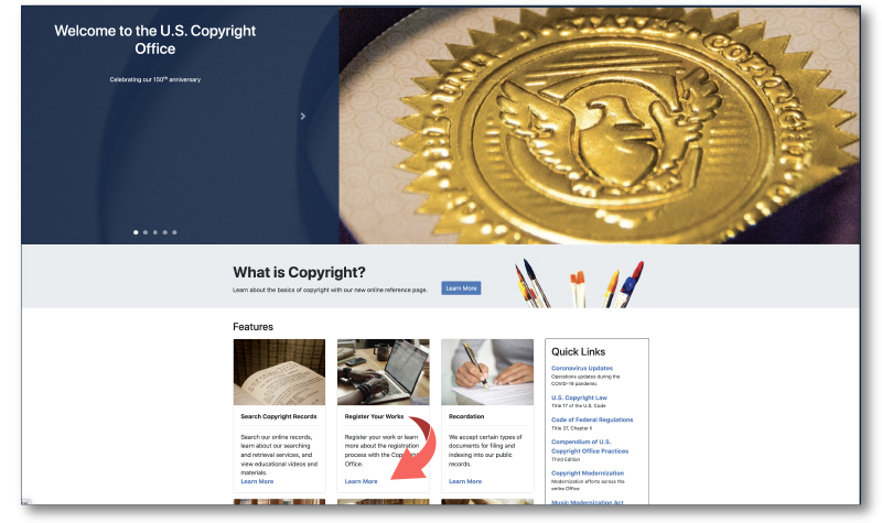 U.S. Copyright Office Website Home Page