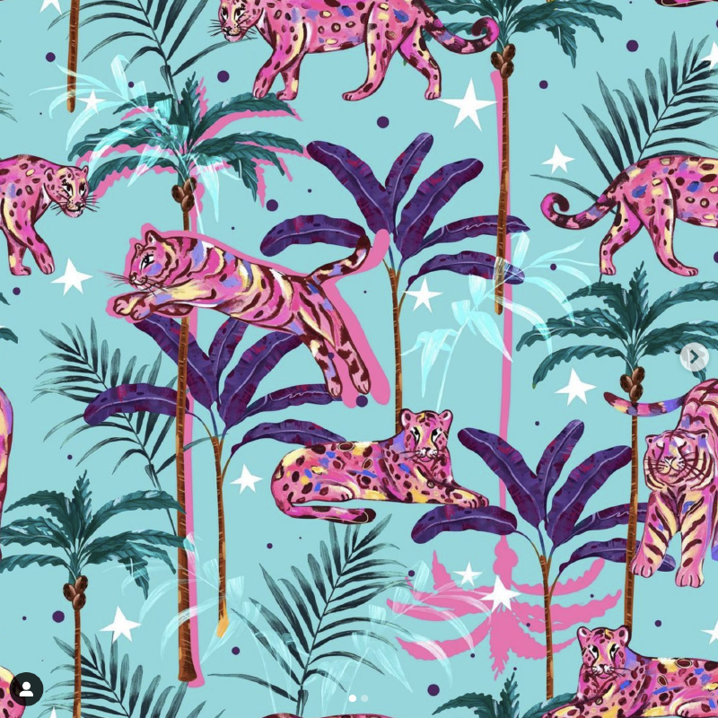 Pink Tigers & Leopards Pattern Design by Juan Cantero