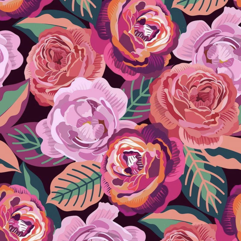 Pink Rose Pattern Design by Carolina Mongelos