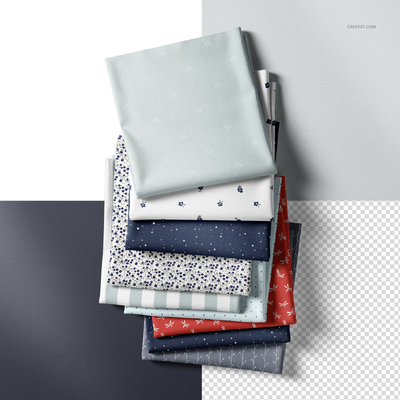 Folded Fabric with Patterns Designed by Irene Demetri