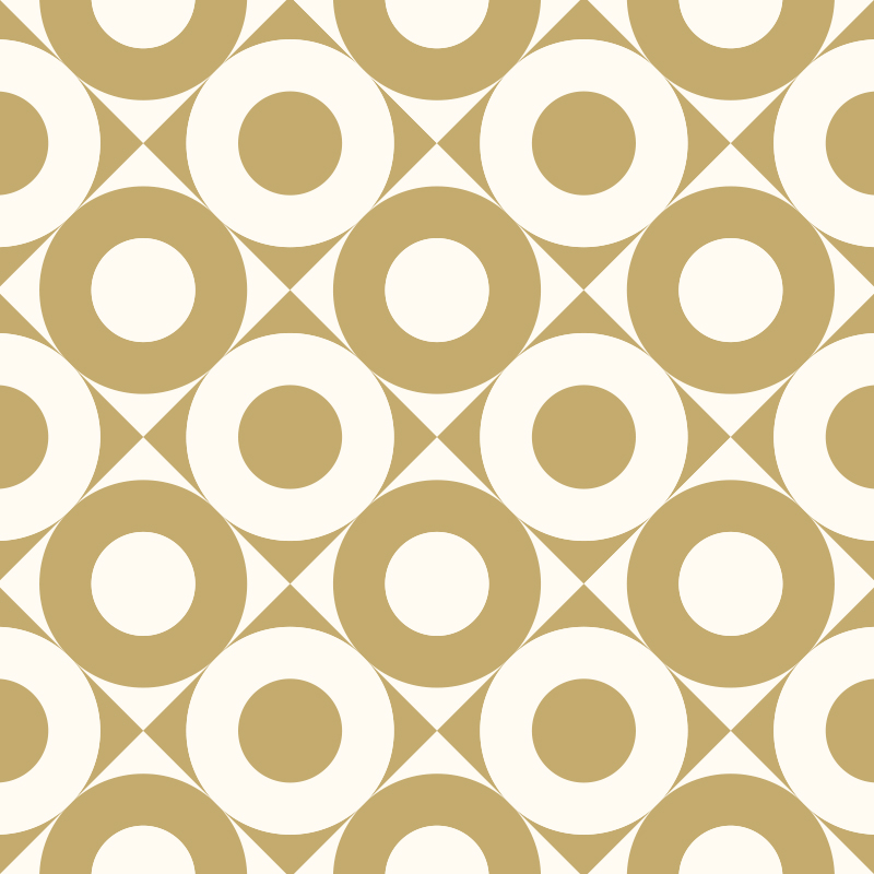 Seamless pattern design, gold round, and square abstract