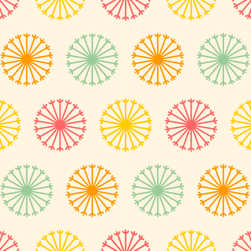 Dot Pattern. Retro summer sun motif in red, orange, yellow, and red colors