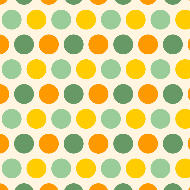Dot Pattern. Circles in colors or orange, yellow and teal greens.