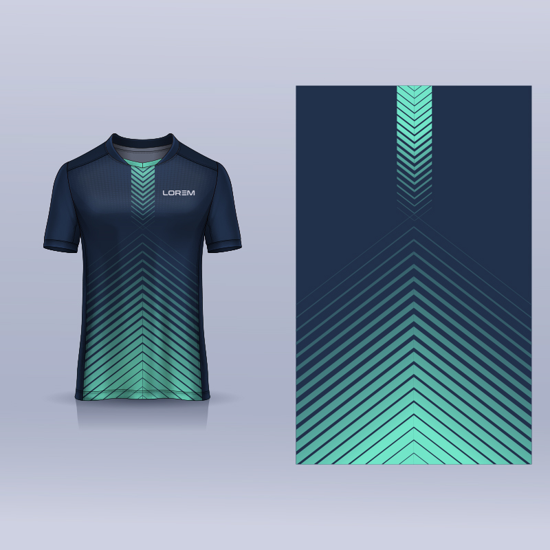 Fabric design for Sport t-shirt, Soccer jersey uniform mockup.