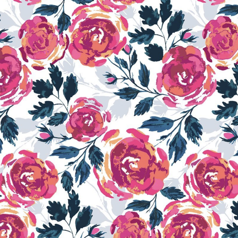 Painterly Rose Pattern by Jill O'Connor