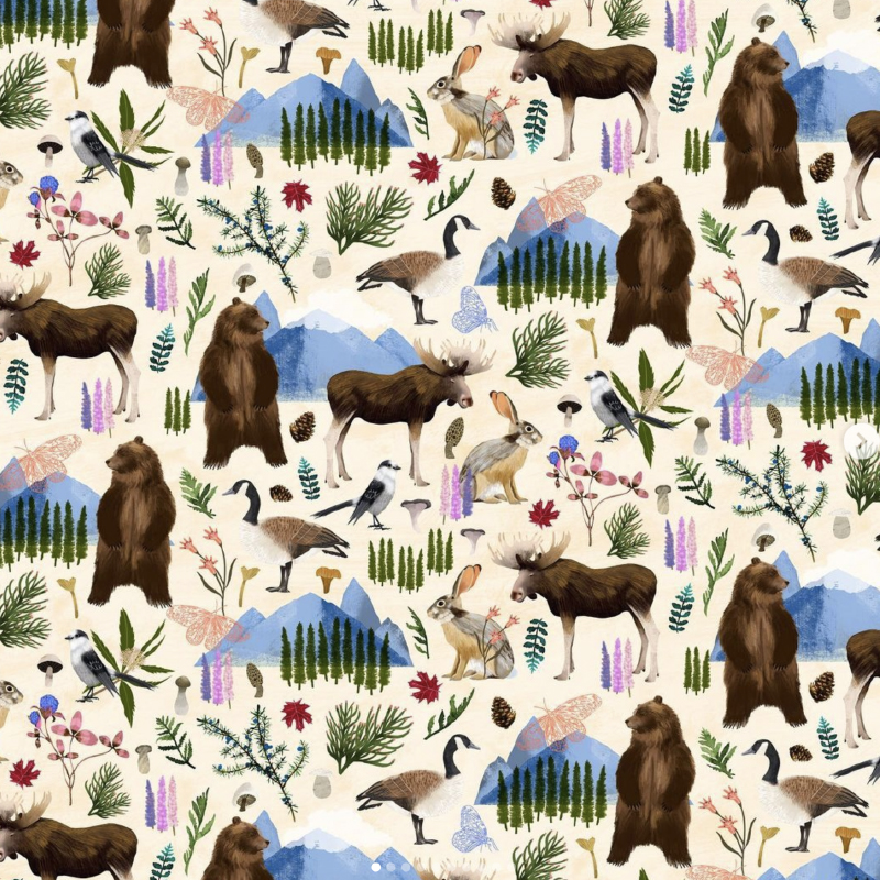 Canadian Rockies Animal Pattern by Zoe Ingram