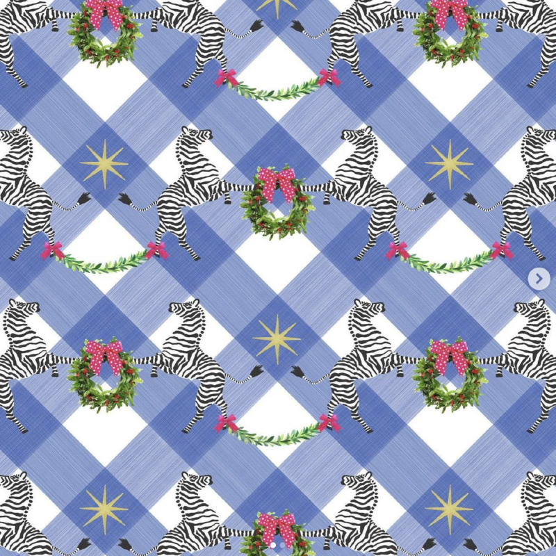 Zebra and Wreath Pattern by Danika Herrick