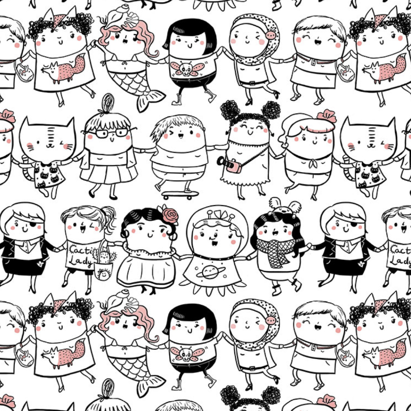 Girls WIll Be Girls Pattern by Monika Suska